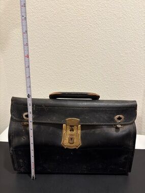 Vintage Leather Tool Work Bag With Trays